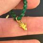 Solene Green Bead Necklace With Small Hand Detail, thumbnail 7 of 9