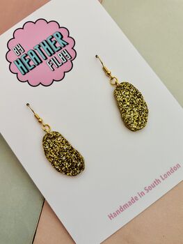 Potato Glitter Earrings / Chef Gift / Fun Food Inspired Jewellery / Handmade Accessories, 5 of 5