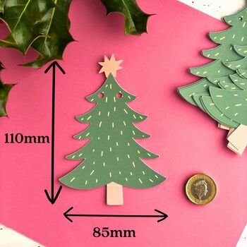 Christmas Tree Shaped Paper Bunting With Bakers Twine, 3 of 3