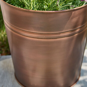 Personalised Vintage Copper Garden Bucket Planter, 3 of 5