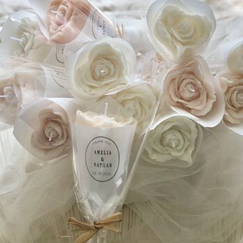 Personalised Wedding Hearts Candles Party Favours, 5 of 9