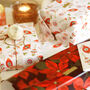 Poinsettia Illustrated Christmas Wrapping Paper, thumbnail 4 of 4