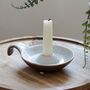 Neutral Speckled Ceramic Candlestick Holder, thumbnail 1 of 4