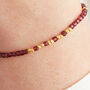 Red Garnet Gold And Silver Beaded Bracelet, thumbnail 1 of 11