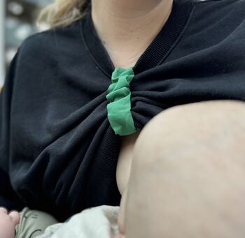 Breastfeeding Scrunchie Dark Green Cotton, 4 of 5