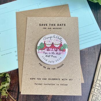 Tipi Illustration Colourful Magnet Save The Date, 6 of 10