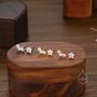 Sterling Silver Asymmetric Forget Me Not Flower Bouquet Cz Stud Earrings, thumbnail 2 of 12