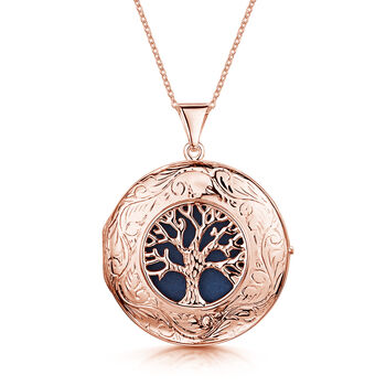 Personalised 18 K Rose Gold Plated Tree Of Life Locket, 8 of 12