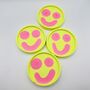 Smiley Face Coasters/ Trays Yellow And Pink Set Of Two, thumbnail 5 of 9
