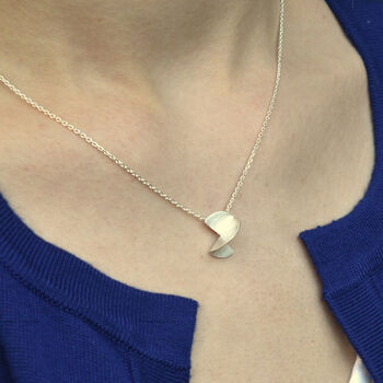 'Bauhaus' Inspired Brushed Sterling Silver Necklace, 2 of 9