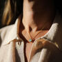 Brooklyn Aqua Chalcedony And Gold Plated Necklace, thumbnail 2 of 4