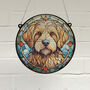 Goldendoodle Stained Glass Effect Suncatcher, thumbnail 1 of 3