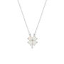 White Opal Four Leaf Clover Sterling Silver Necklace In Silver, thumbnail 5 of 7