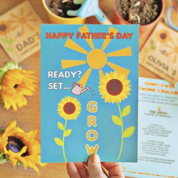 Personalised Sunflower Competition Father's Day Card, 6 of 6