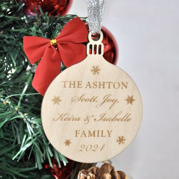 Personalised Family Decoration Snowflake Gold Foil Card, 3 of 4