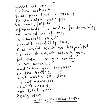 'Where Did You Go?' Original Handwritten Poem Sympathy, 4 of 4