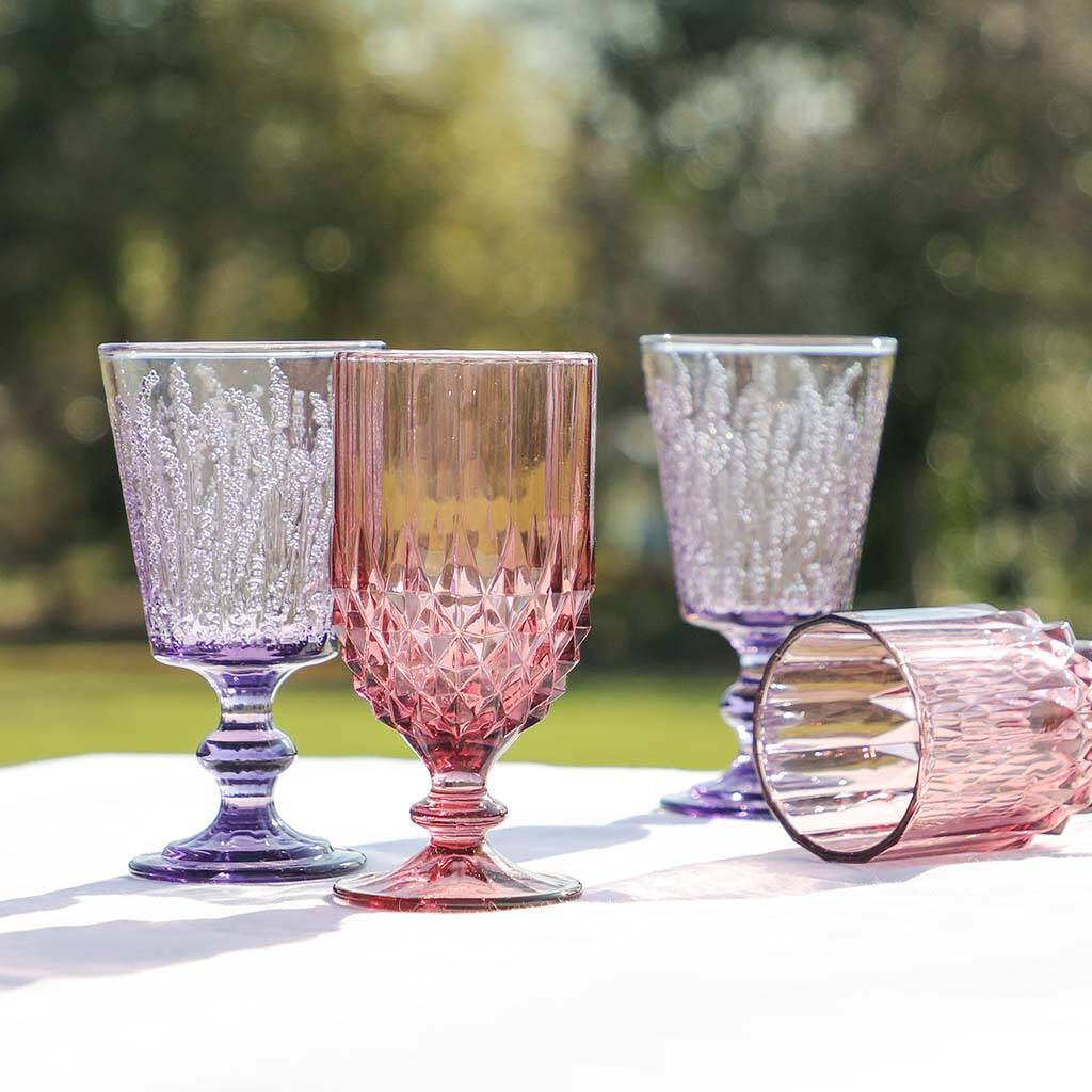 Luxury Embossed Glass Wine Goblets By Dibor | notonthehighstreet.com