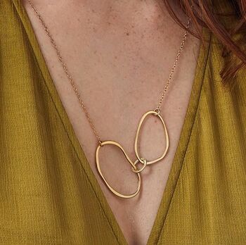 Fine Organic Personalised Interlinking Hoops Necklace, 2 of 9