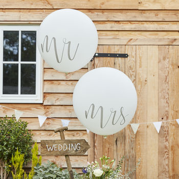 White Mr And Mrs Giant Wedding Balloons Decoration, 2 of 3