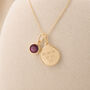 Personalised Gold Plated Sterling Silver July Birthstone Ruby Pendant Necklace, thumbnail 1 of 9