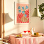Striped Tulip Wall Art | Hand Painted Floral Print, thumbnail 2 of 10