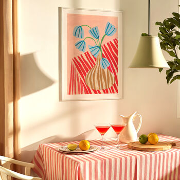 Striped Tulip Wall Art | Hand Painted Floral Print, 2 of 10