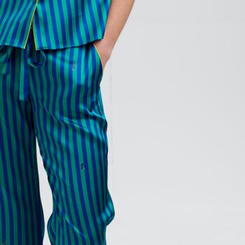 Rainforest Stripe Poppy Silk Trouser, 7 of 12