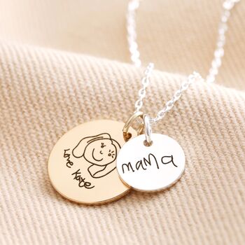 Personalised 'Your Drawing' Double Disc Necklace, 4 of 9