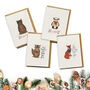 Forest Friends Seed Paper Christmas Cards Four Pack, thumbnail 1 of 2