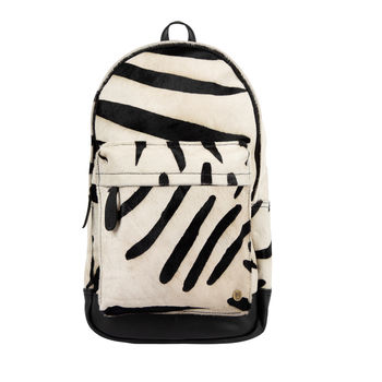 Classic Leather Backpack In Zebra Print Pony Hair, 2 of 9