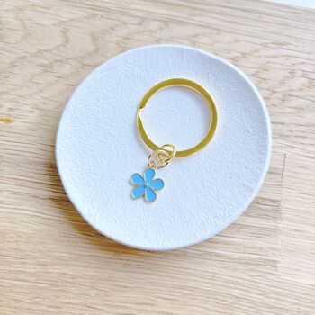 Forget Me Not Enamel Blue Flower Keyring, 3 of 3