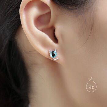 Sterling Silver Little Monster Stud Earrings, 7 of 12