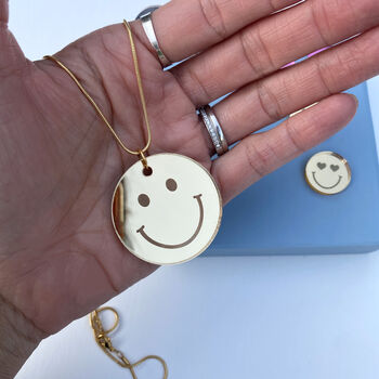 Smiley Face Acrylic Necklace, 2 of 3