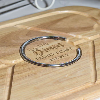 Family Roast Dinner Engraved Meat Carving Board, 2 of 3
