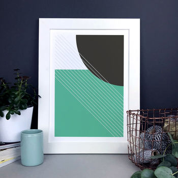 Green And Grey Minimal Abstract Print, 4 of 7