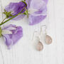 Handmade Pink Rose Quartz Silver Dangle Earrings, thumbnail 2 of 3