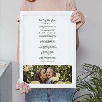 For My Daughter Personalised Photo Poem Print, 6 of 11