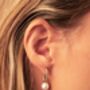 Natural Pearl Grade A A With Twisted Huggie Hoop Earrings, thumbnail 5 of 7