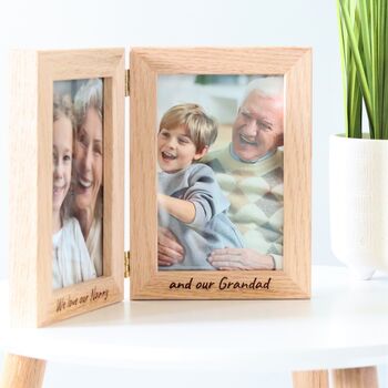 Personalised Solid Oak Hinged Photo Frame, 3 of 6