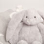 Grey Bunny Toy And Star Moon Blanket Baby Gift Set, thumbnail 5 of 5
