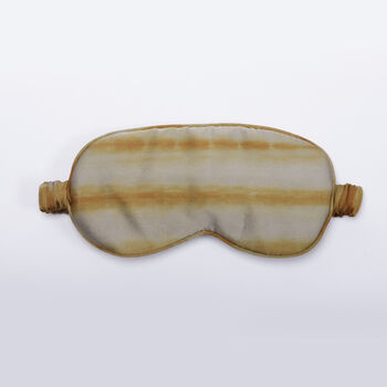100% Silk Eye Mask Tie And Dye Grey And Gold, 6 of 7