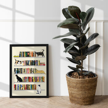 Cats And Books, Cat Lover Gift, 4 of 9