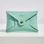 Personalised Mint Green Leather Card + Coin Purse, thumbnail 1 of 5