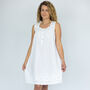 Women's White Cotton Sleeveless Nightdress Rosemary, thumbnail 1 of 6