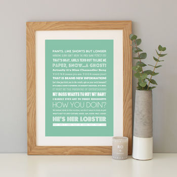'Friends' The Tv Show Quote Print, 4 of 12