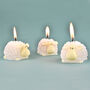 G Decor Set Of Three Freddie Cute White Sheep 3D Candle, thumbnail 1 of 4
