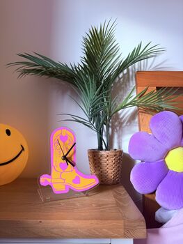 Cowboy Boot Decorative Clock Silent Movement, 3 of 5