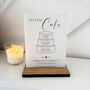 Classic Personalised Wedding Cake Sign Opaque Acrylic, thumbnail 2 of 5