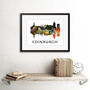 Edinburgh Cityscape Symmetry Framed Wall Art Print, thumbnail 2 of 3