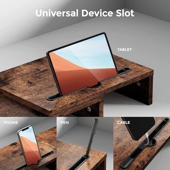 Adjustable Dual Monitor Riser Swivel Angle Desk Stand, 5 of 12